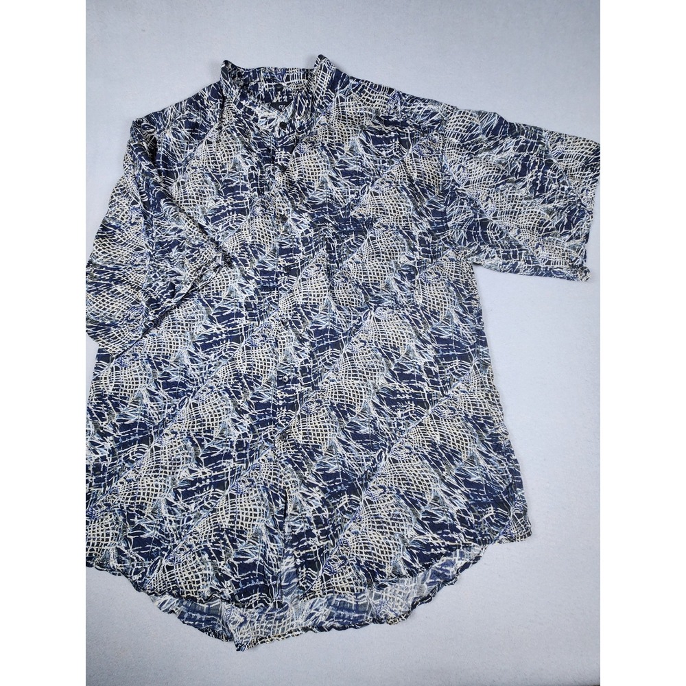 Volare VTG  Men Large 100% Silk Short Sleeve Button Down Shirt  Abstract Print